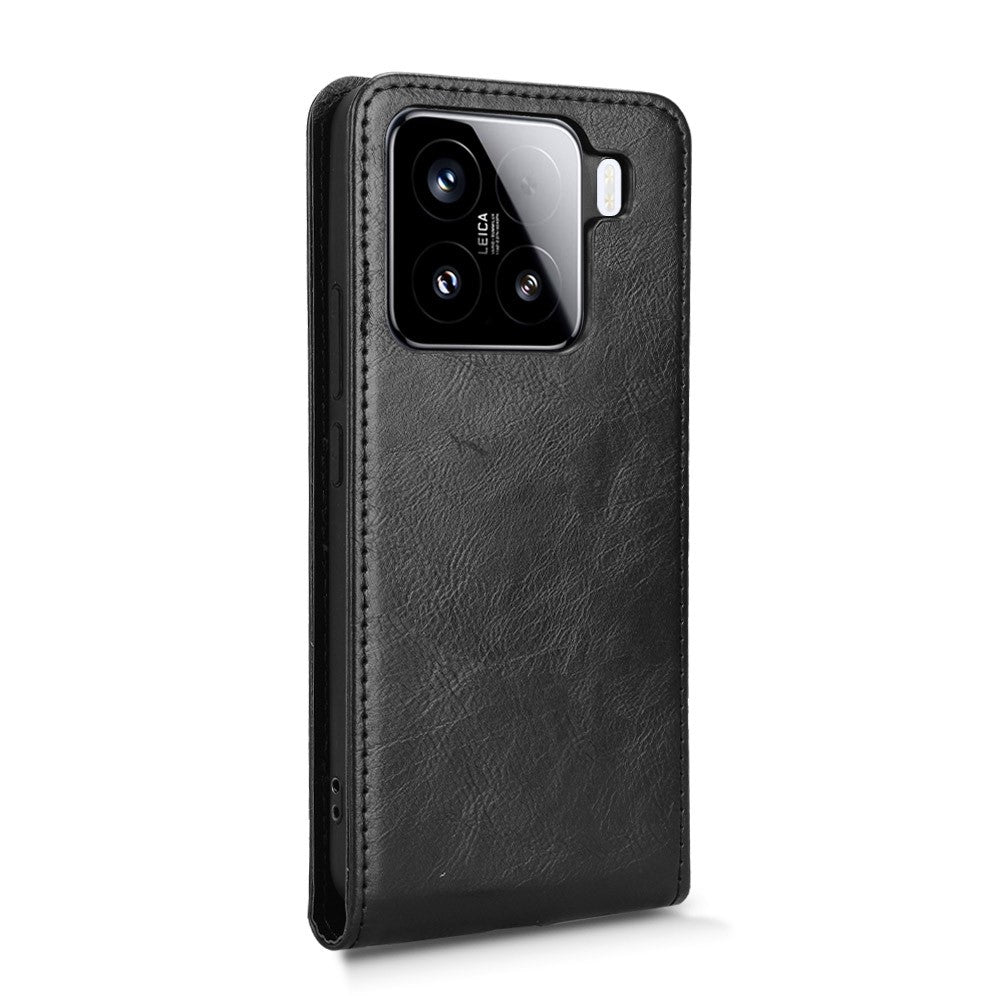 For Xiaomi 15 Pro Case with Card Slot Magnetic Vertical Flip Leather Phone Cover