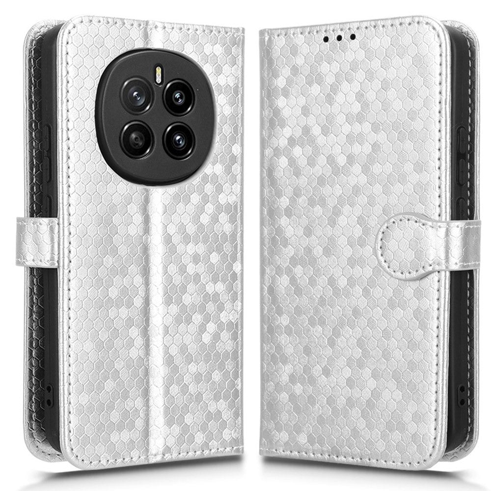 For Honor Magic7 5G Wallet Case Dot Pattern Imprint PU Leather Phone Cover