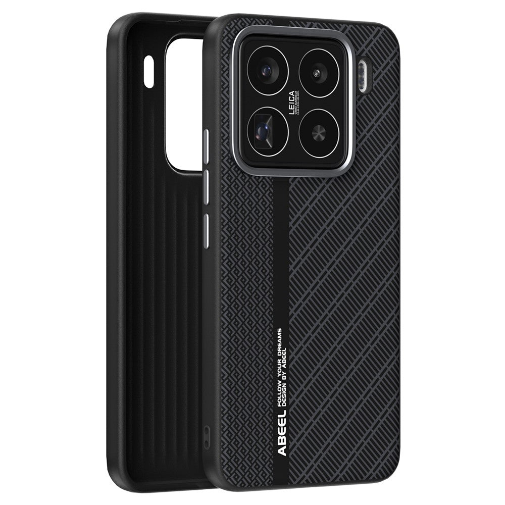 ABEEL For Xiaomi 15 Pro Magnetic Case PC + TPU + Aluminum Alloy + PU Leather Slim Phone Back Cover