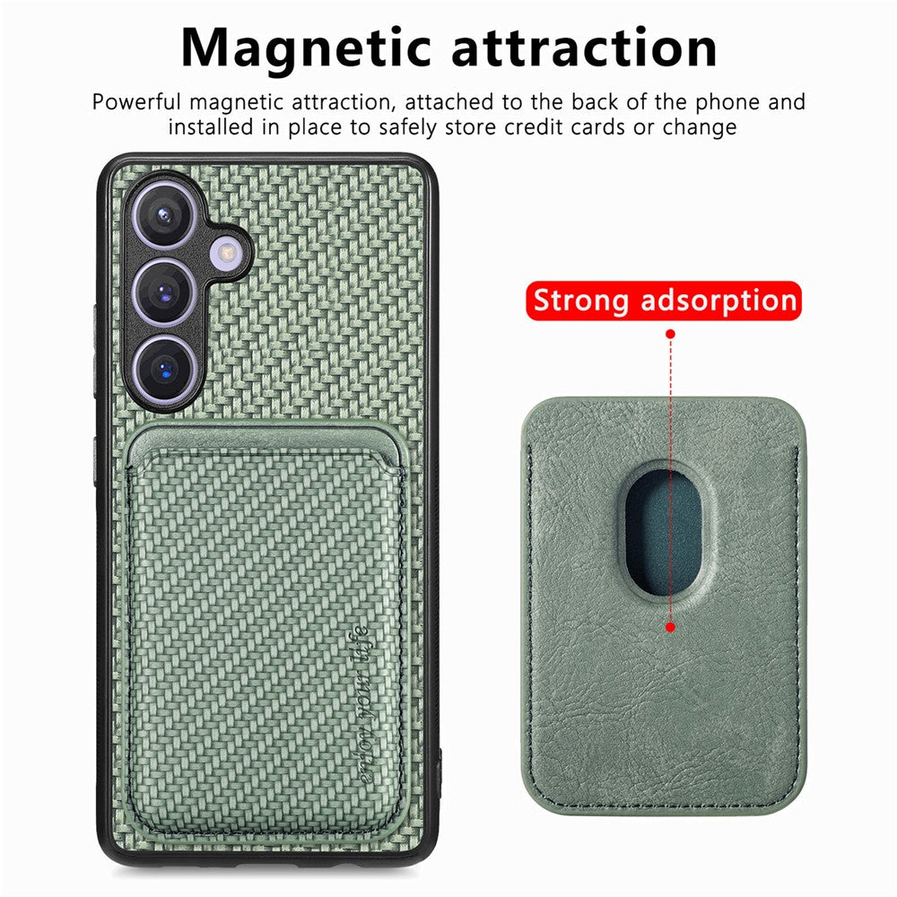 For Samsung Galaxy S25 Case Magnetic Detachable Card Holder Phone Back Cover