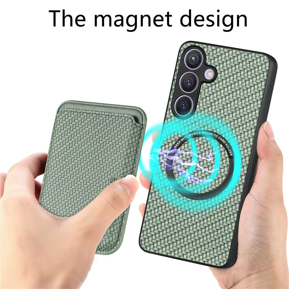 For Samsung Galaxy S25 Case Magnetic Detachable Card Holder Phone Back Cover