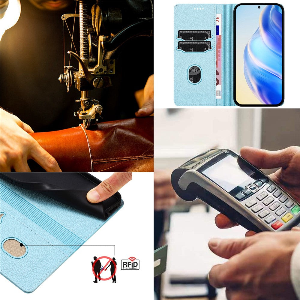 For Samsung Galaxy A37 5G / A56 5G / A36 5G Wallet Case RFID Blocking Litchi Texture Leather Mobile Cover