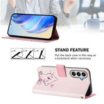 Til Samsung Galaxy A37 5G / A56 5G / A36 5G etui med mønstertryk, pung-telefoncover med rem