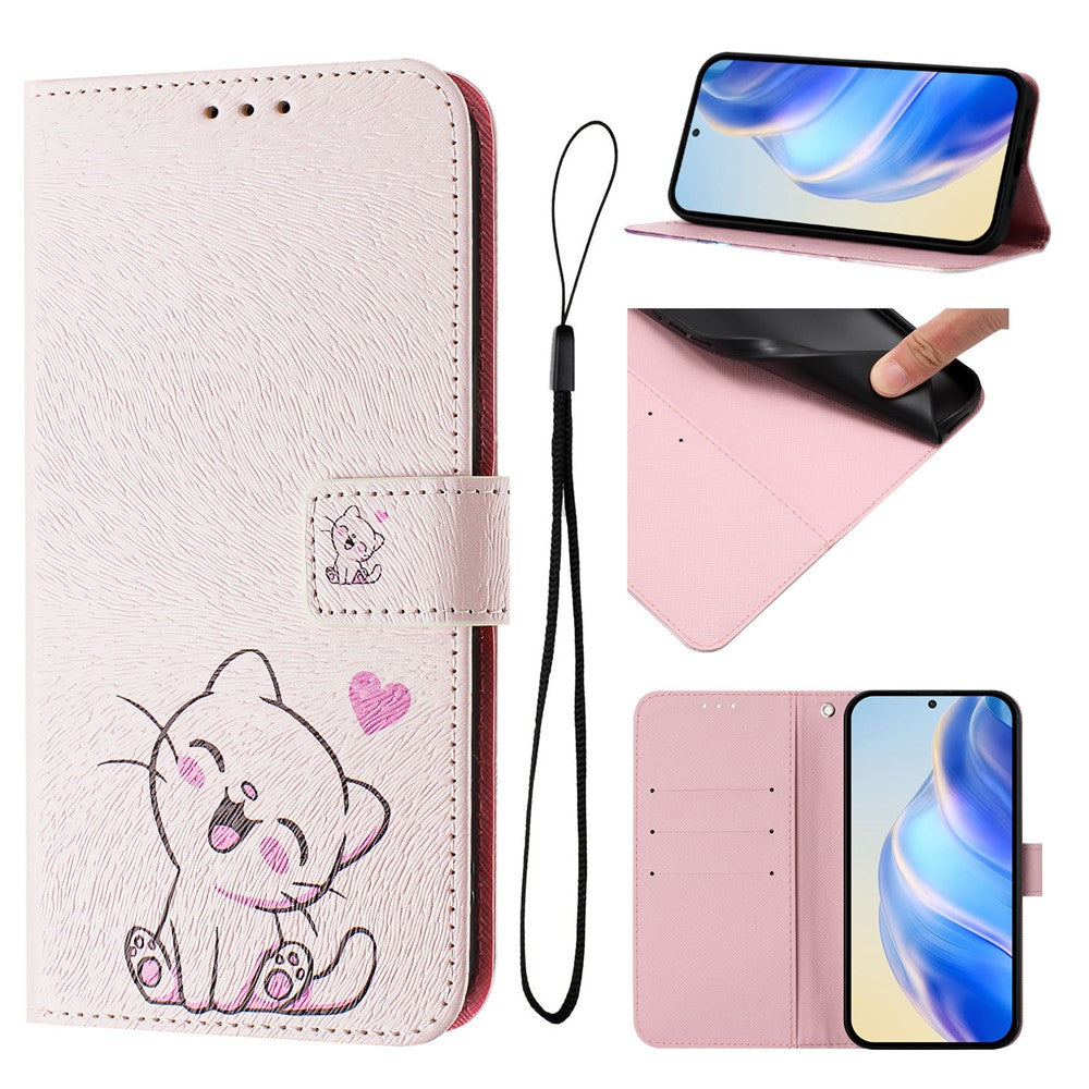 Til Samsung Galaxy A37 5G / A56 5G / A36 5G etui med mønstertryk, pung-telefoncover med rem