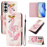 Til Samsung Galaxy A37 5G / A56 5G / A36 5G etui med mønstertryk, pung-telefoncover med rem