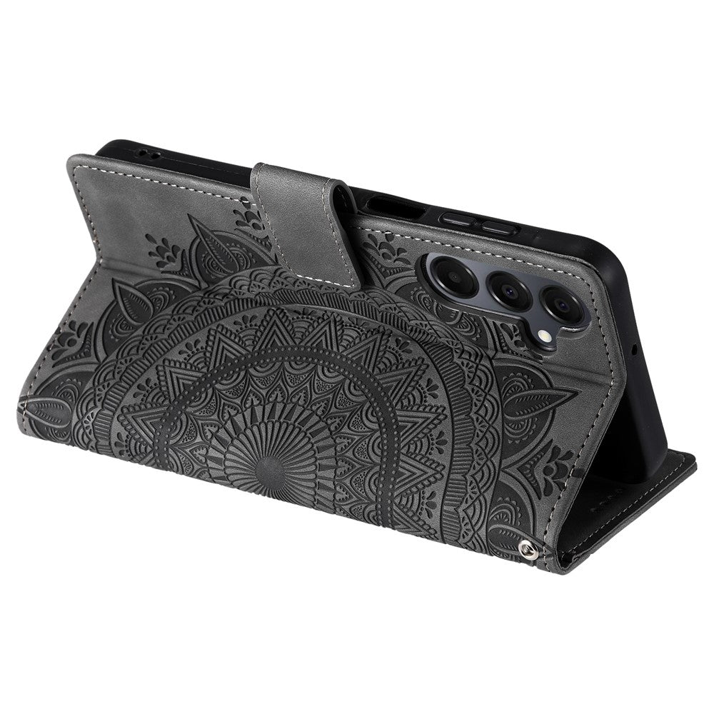 Style 018 For Samsung Galaxy A56 5G Case Imprinted Totem Skin Feel Wallet Leather Phone Cover