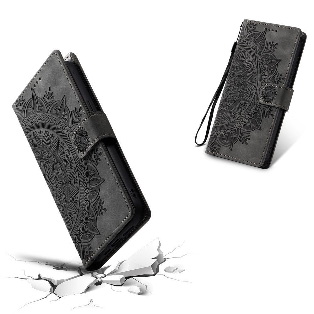 Style 018 For Samsung Galaxy A56 5G Case Imprinted Totem Skin Feel Wallet Leather Phone Cover