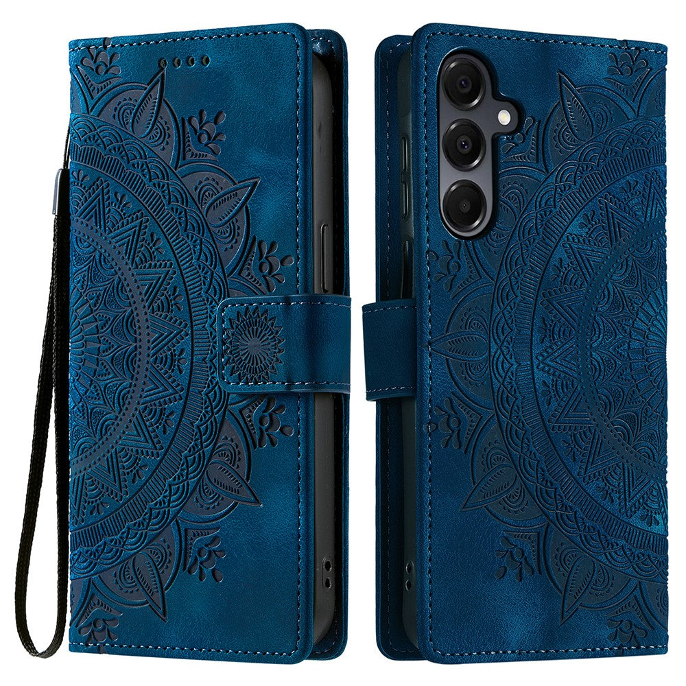 Style 018 For Samsung Galaxy A56 5G Case Imprinted Totem Skin Feel Wallet Leather Phone Cover
