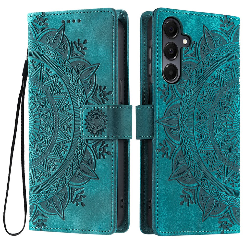 Style 018 For Samsung Galaxy A56 5G Case Imprinted Totem Skin Feel Wallet Leather Phone Cover