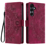 Style 018 For Samsung Galaxy A56 5G Case Imprinted Totem Skin Feel Wallet Leather Phone Cover