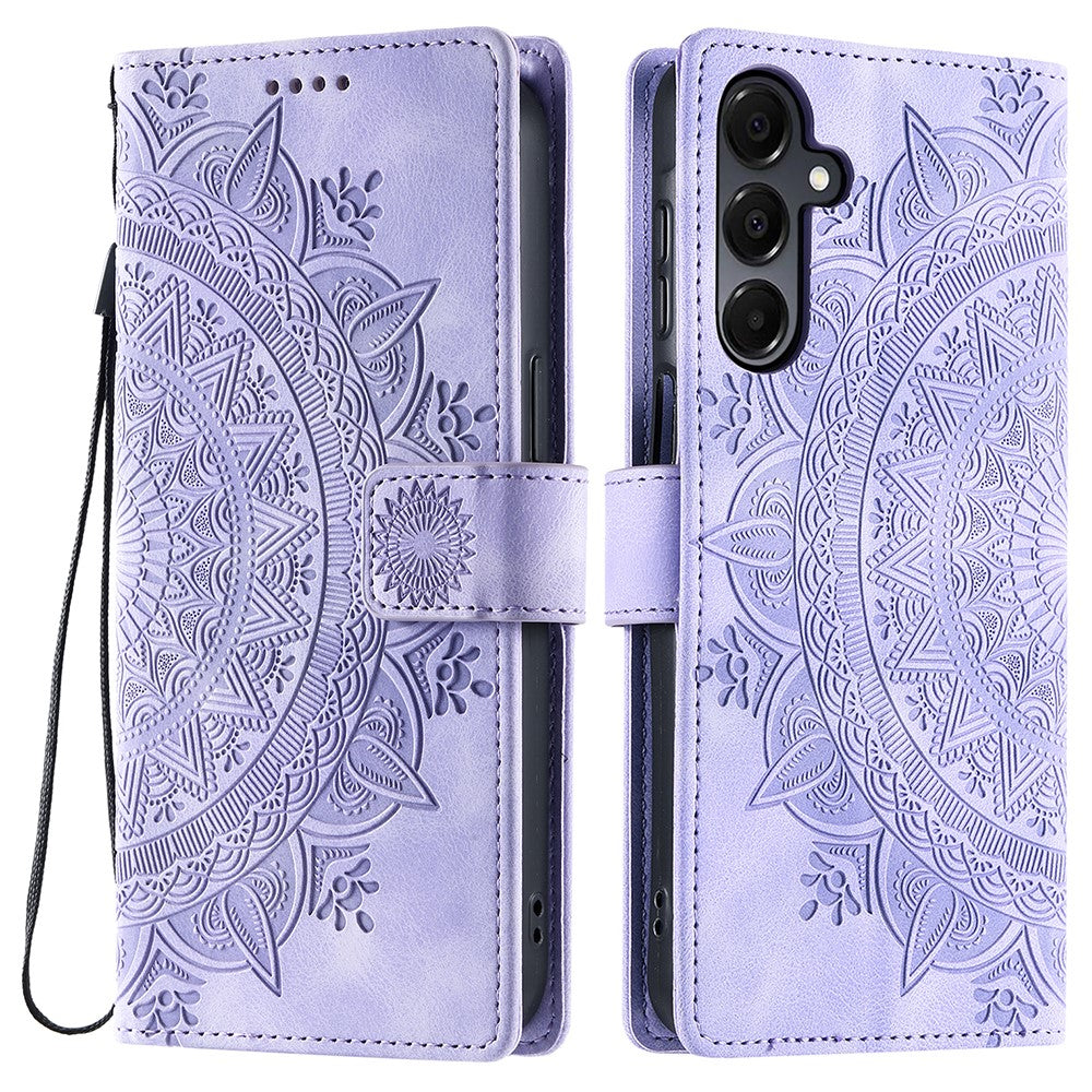 Style 018 For Samsung Galaxy A56 5G Case Imprinted Totem Skin Feel Wallet Leather Phone Cover