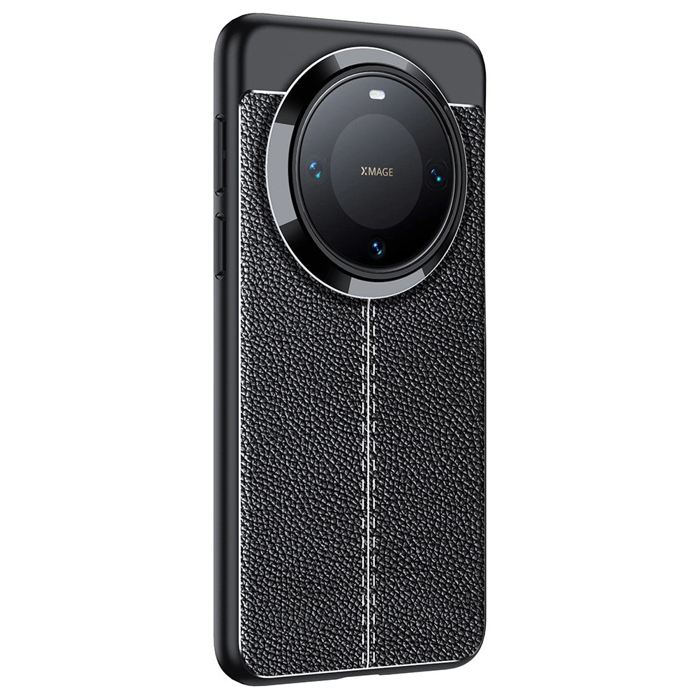 For Huawei Mate 70 Case Litchi Texture TPU Flexible Phone Cover, Black