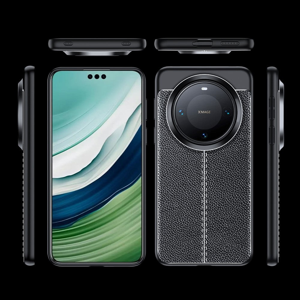 For Huawei Mate 70 Pro+ / 70 Pro Case Litchi Texture TPU Flexible Phone Cover, Black