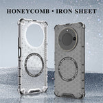 For Honor X60 5G Magnetic Case Honeycomb Design TPU+PC Phone Cover