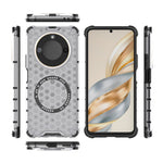For Honor X60 5G Magnetic Case Honeycomb Design TPU+PC Phone Cover