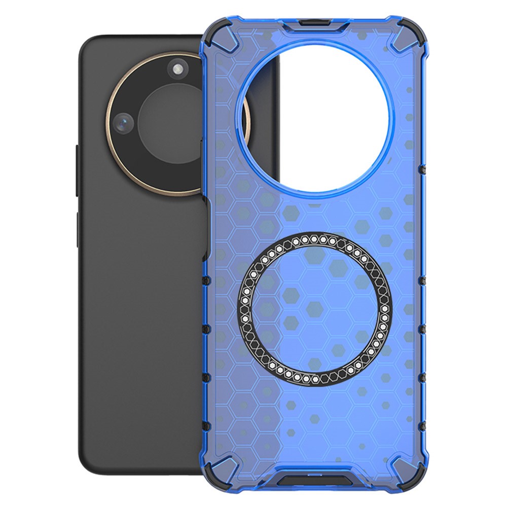 For Honor X60 5G Magnetic Case Honeycomb Design TPU+PC Phone Cover