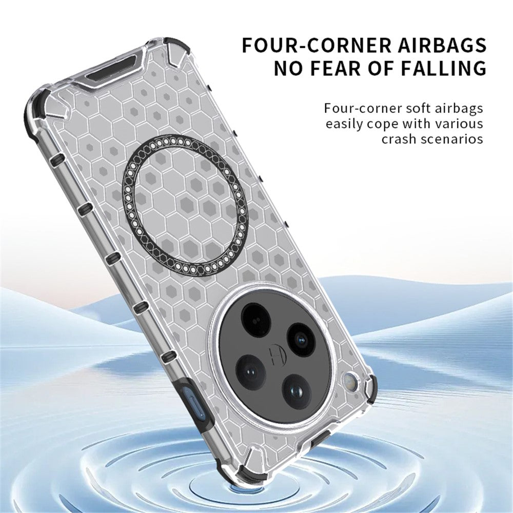 For Oppo Find X8 5G Magnetic Case Honeycomb Design TPU+PC Phone Cover