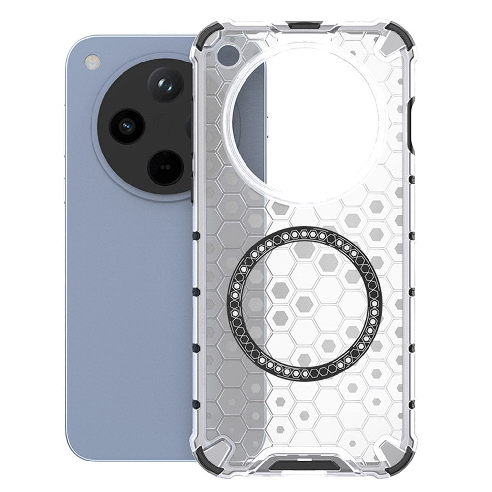 For Oppo Find X8 5G Magnetic Case Honeycomb Design TPU+PC Phone Cover