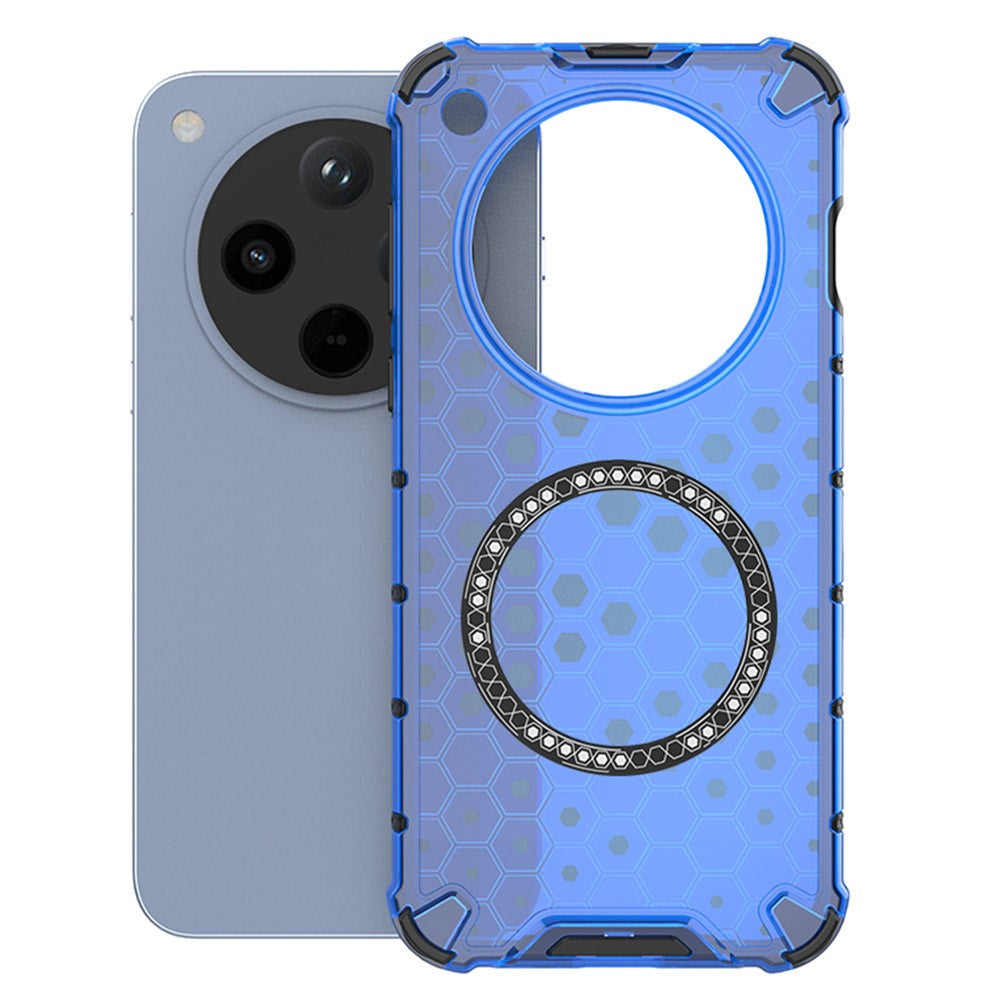 For Oppo Find X8 5G Magnetic Case Honeycomb Design TPU+PC Phone Cover