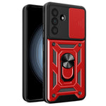 Til Samsung Galaxy A56 5G cover med skydekameralåg PC+TPU støttefod telefoncover