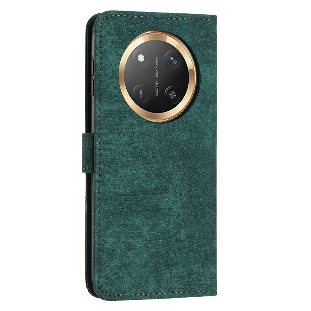 For Honor Magic7 Lite 5G / X9c 5G / X60 Pro 5G Case Imprinted Lines Leather Phone Cover Folding Stand