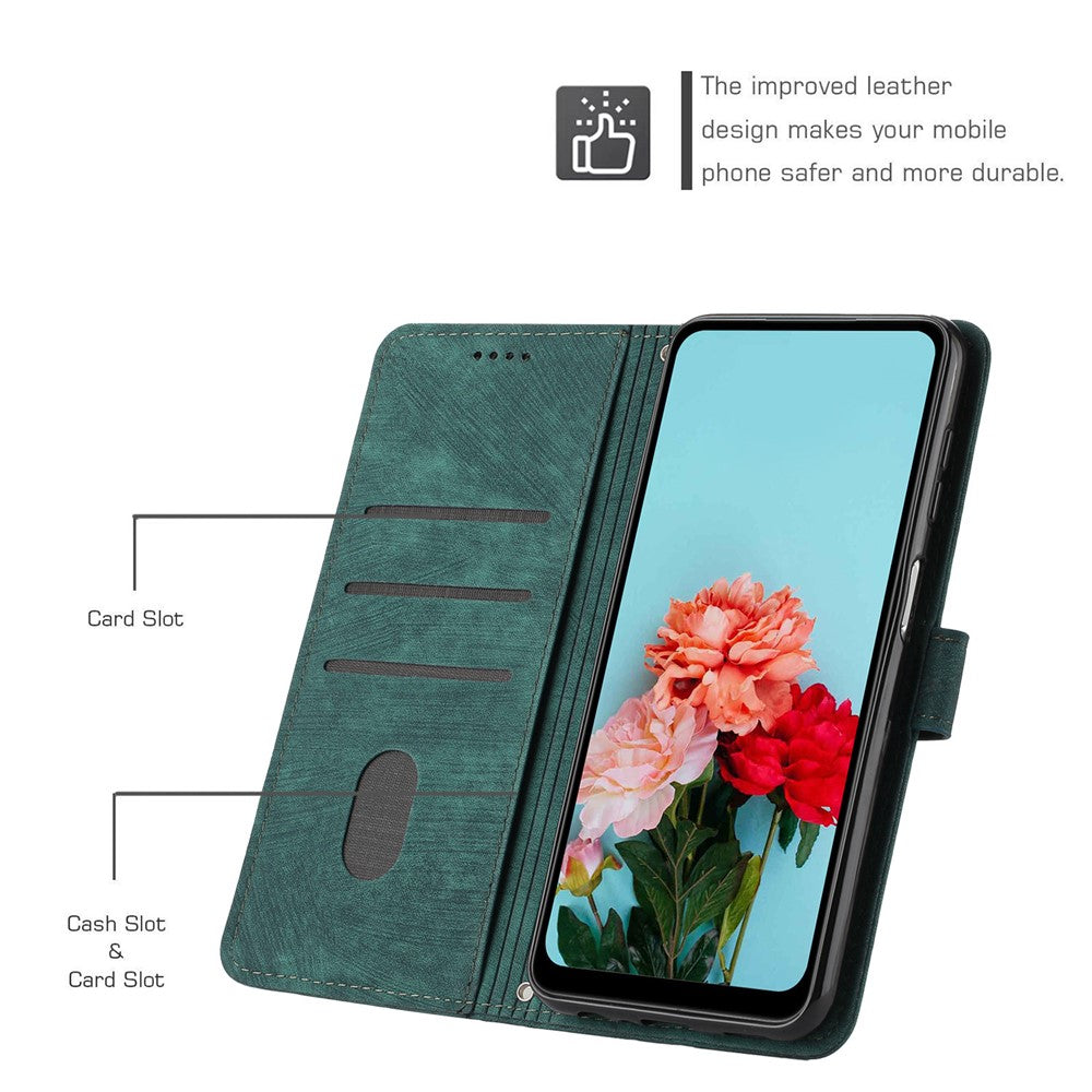 For Honor Magic7 Lite 5G / X9c 5G / X60 Pro 5G Case Imprinted Lines Leather Phone Cover Folding Stand
