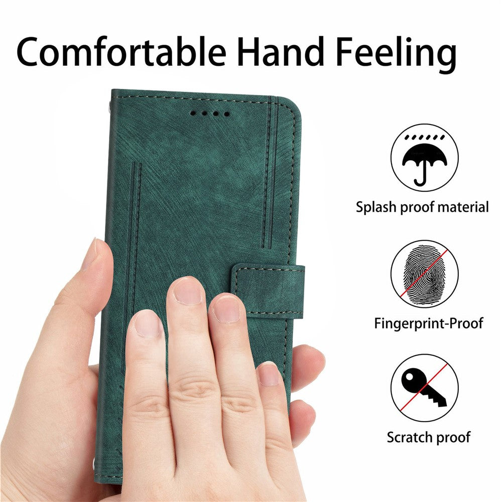 For Honor Magic7 Lite 5G / X9c 5G / X60 Pro 5G Case Imprinted Lines Leather Phone Cover Folding Stand