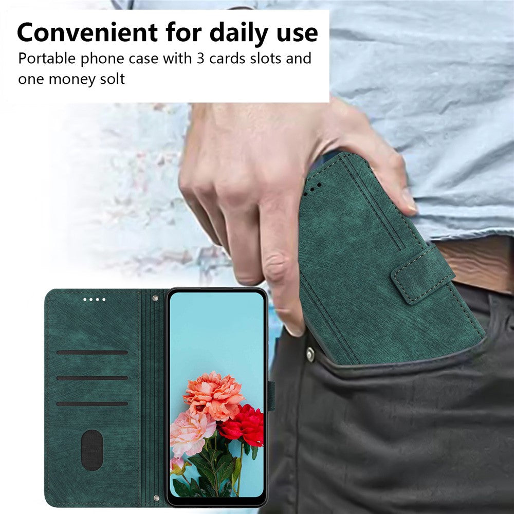 For Honor Magic7 Lite 5G / X9c 5G / X60 Pro 5G Case Imprinted Lines Leather Phone Cover Folding Stand