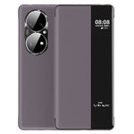 Auto Wake / Sleep PU Leather Phone Case for Huawei P50 Pro 4G, Touch Slide Button Full Protection Cover with View Window