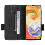 Hardware Decor Phone Case for Samsung Galaxy A04 4G (164.4 x 76.3 x 9.1 mm), Dual Magnetic Clasp PU Leather Wallet Adjustable Stand Phone Cover