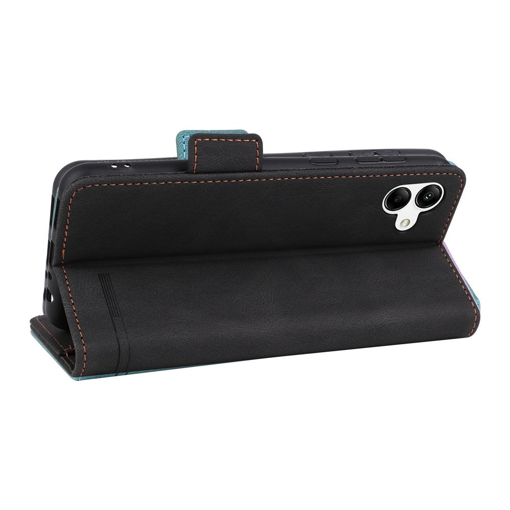 Hardware Decor Phone Case for Samsung Galaxy A04 4G (164.4 x 76.3 x 9.1 mm), Dual Magnetic Clasp PU Leather Wallet Adjustable Stand Phone Cover