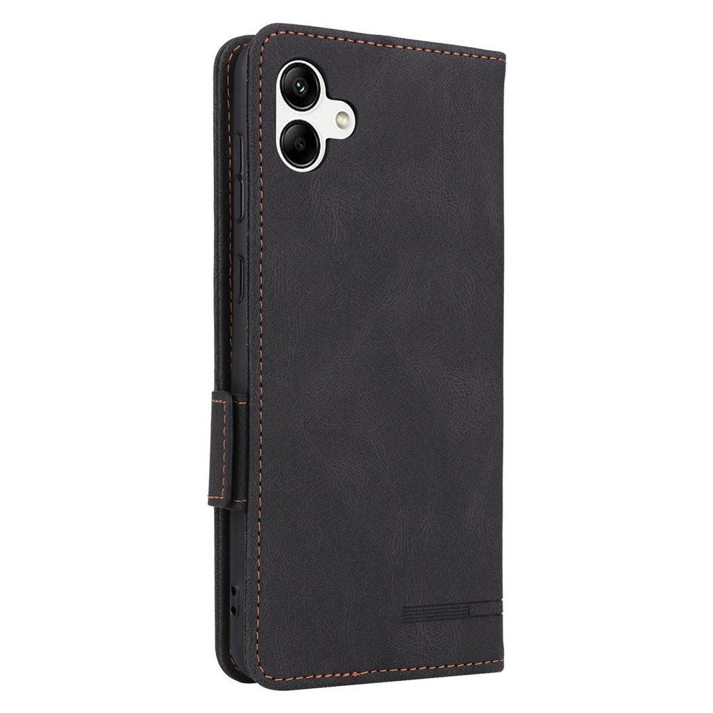 Hardware Decor Phone Case for Samsung Galaxy A04 4G (164.4 x 76.3 x 9.1 mm), Dual Magnetic Clasp PU Leather Wallet Adjustable Stand Phone Cover