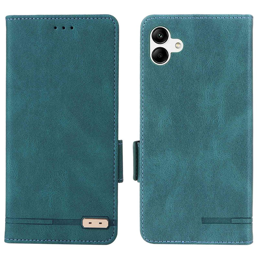 Hardware Decor Phone Case for Samsung Galaxy A04 4G (164.4 x 76.3 x 9.1 mm), Dual Magnetic Clasp PU Leather Wallet Adjustable Stand Phone Cover
