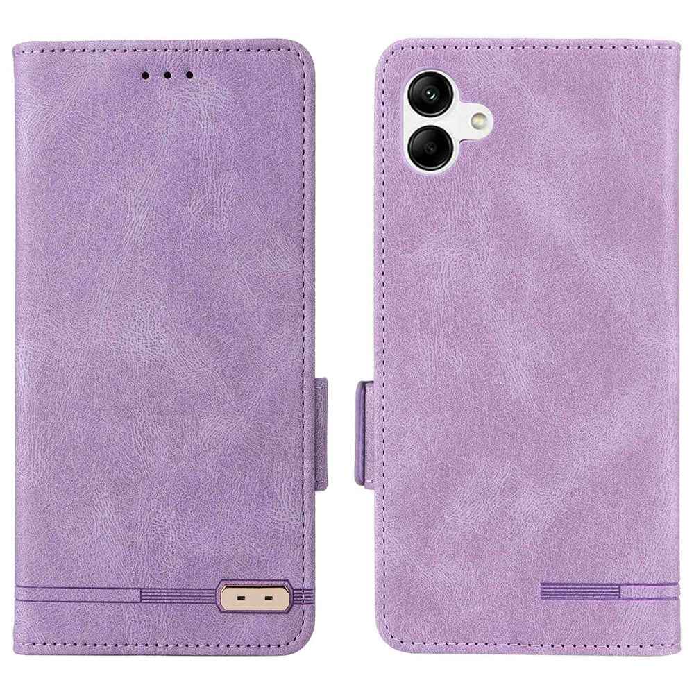 Hardware Decor Phone Case for Samsung Galaxy A04 4G (164.4 x 76.3 x 9.1 mm), Dual Magnetic Clasp PU Leather Wallet Adjustable Stand Phone Cover