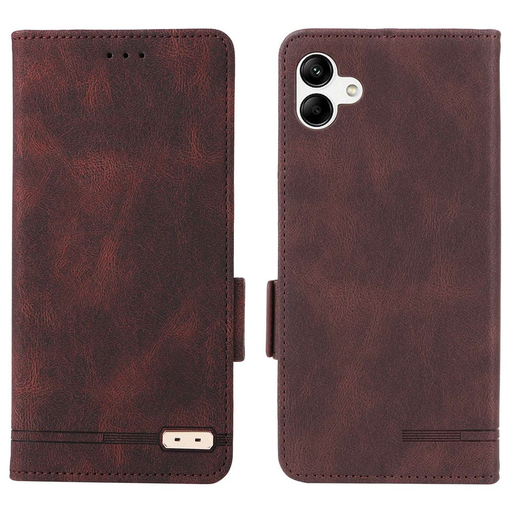 Hardware Decor Phone Case for Samsung Galaxy A04 4G (164.4 x 76.3 x 9.1 mm), Dual Magnetic Clasp PU Leather Wallet Adjustable Stand Phone Cover