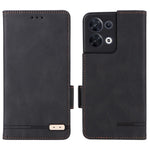Hardware Decor Phone Case for Oppo Reno8 5G (Global Version), Anti-collision Dual Magnetic Clasp PU Leather Wallet Stand Phone Cover