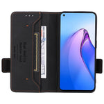 Hardware Decor Phone Case for Oppo Reno8 5G (Global Version), Anti-collision Dual Magnetic Clasp PU Leather Wallet Stand Phone Cover