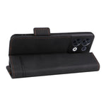 Hardware Decor Phone Case for Oppo Reno8 5G (Global Version), Anti-collision Dual Magnetic Clasp PU Leather Wallet Stand Phone Cover