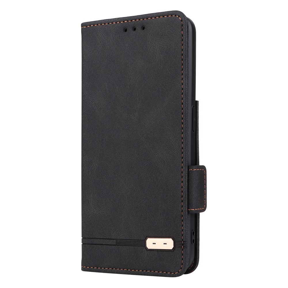 Hardware Decor Phone Case for Oppo Reno8 5G (Global Version), Anti-collision Dual Magnetic Clasp PU Leather Wallet Stand Phone Cover