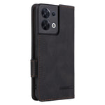 Hardware Decor Phone Case for Oppo Reno8 5G (Global Version), Anti-collision Dual Magnetic Clasp PU Leather Wallet Stand Phone Cover