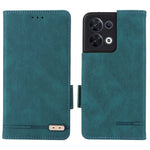 Hardware Decor Phone Case for Oppo Reno8 5G (Global Version), Anti-collision Dual Magnetic Clasp PU Leather Wallet Stand Phone Cover