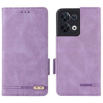 Hardware Decor Phone Case for Oppo Reno8 5G (Global Version), Anti-collision Dual Magnetic Clasp PU Leather Wallet Stand Phone Cover