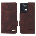 Hardware Decor Phone Case for Oppo Reno8 5G (Global Version), Anti-collision Dual Magnetic Clasp PU Leather Wallet Stand Phone Cover