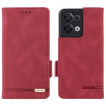 Hardware Decor Phone Case for Oppo Reno8 5G (Global Version), Anti-collision Dual Magnetic Clasp PU Leather Wallet Stand Phone Cover