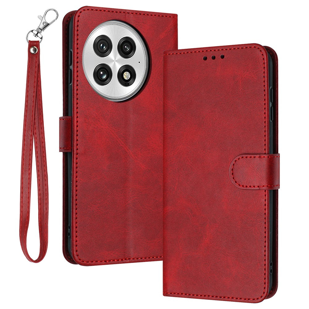 For OnePlus 13 Case Flip Stand PU Leather Wallet Phone Cover Calf Texture