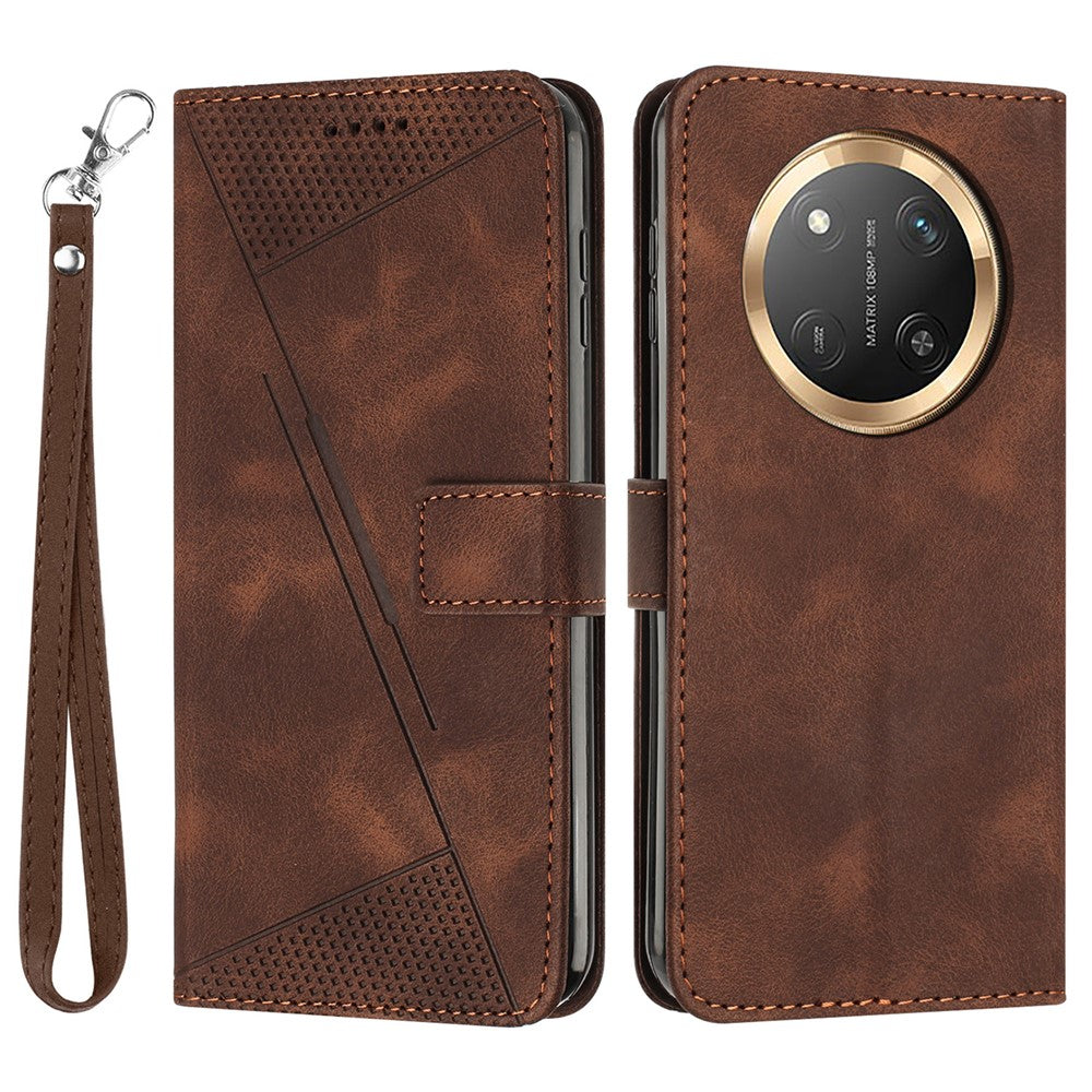 For Honor Magic7 Lite 5G / X9c 5G / X60 Pro 5G Case Handbag Imprinted Triangle Leather Phone Cover