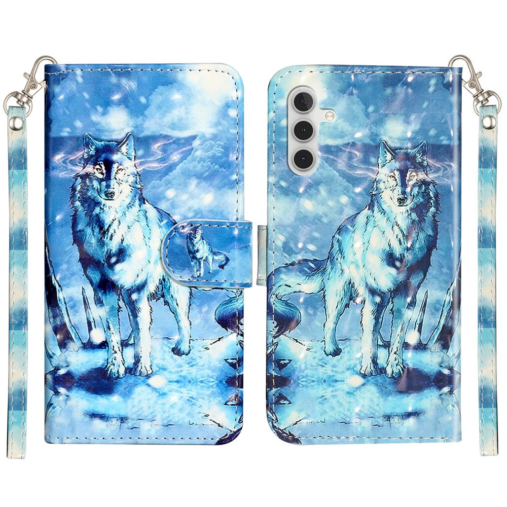 Samsung Galaxy A18 4G / A18 5G / A17 4G / A17 5G / A26 5G-skal, 3D-mönster tryckt läderfodral