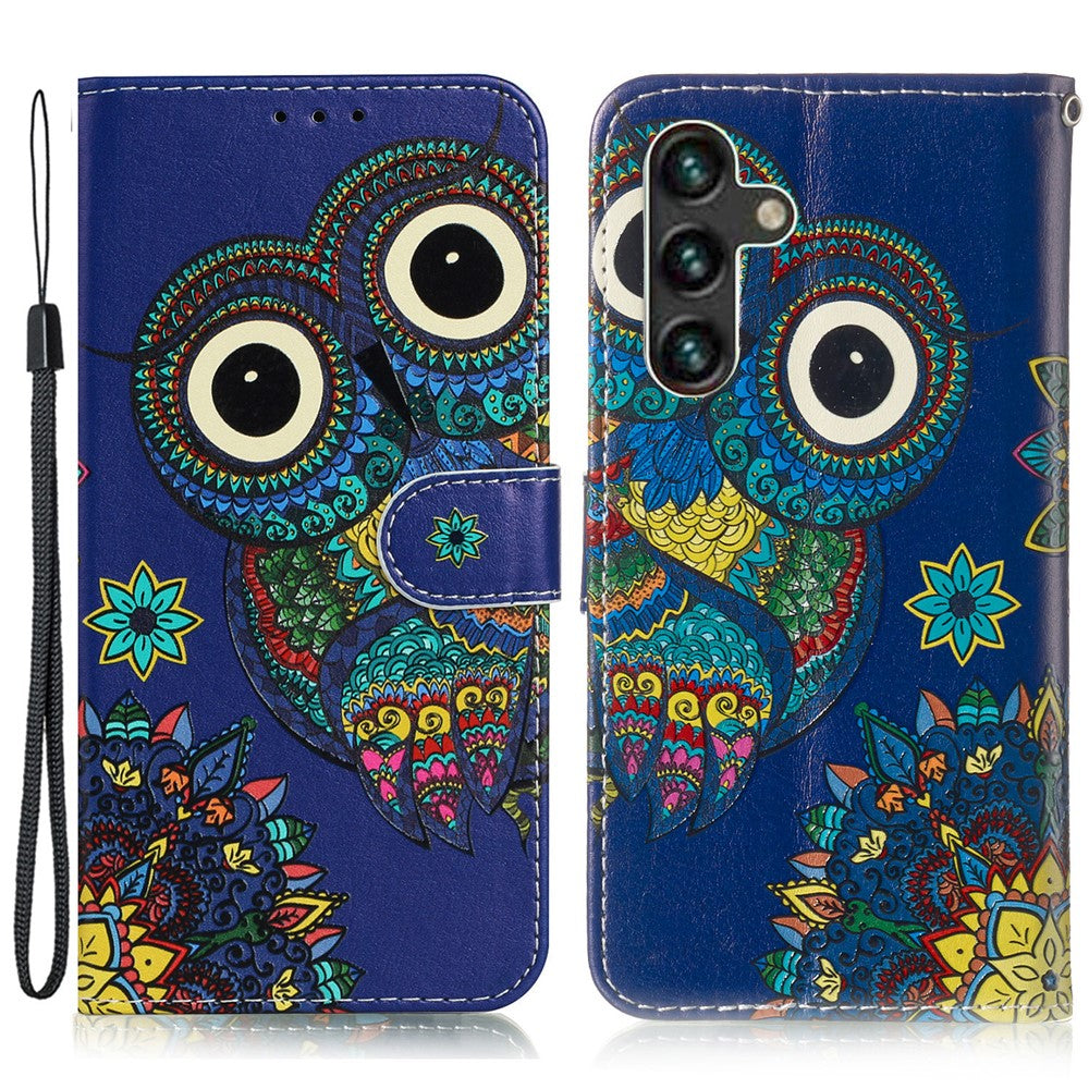 Samsung Galaxy A18 4G / A18 5G / A17 4G / A17 5G / A26 5G-skal Mönster Läder Plånboksfodral med Korthållare