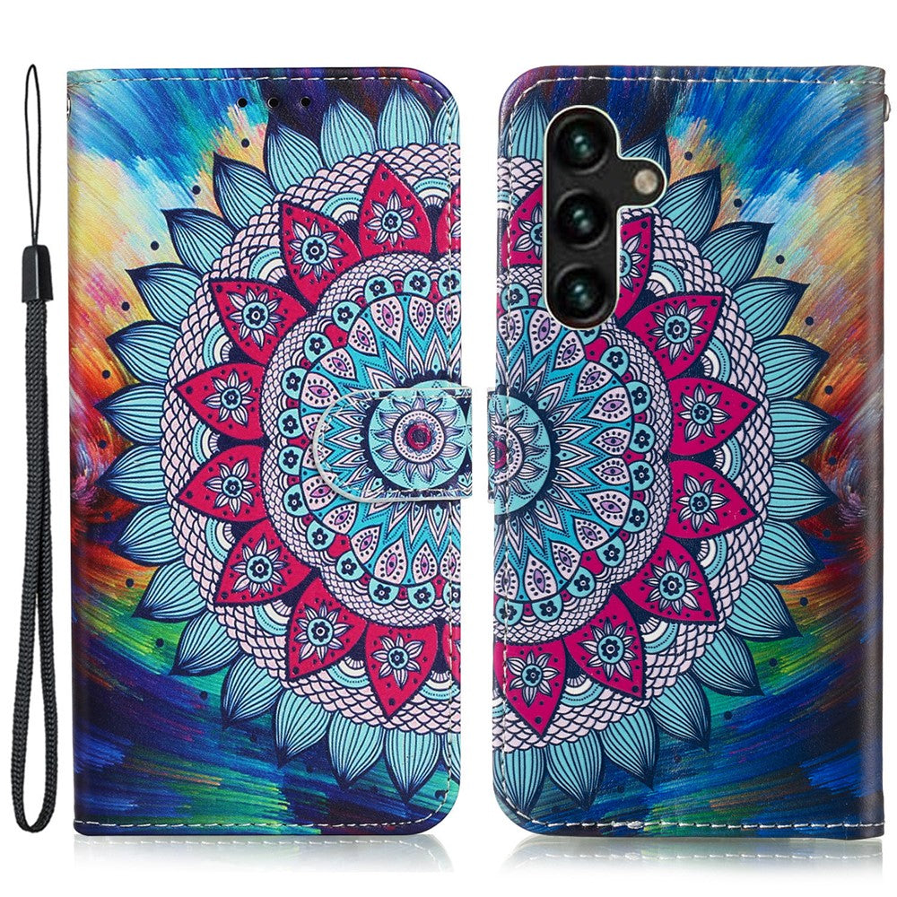 Samsung Galaxy A18 4G / A18 5G / A17 4G / A17 5G / A26 5G-skal Mönster Läder Plånboksfodral med Korthållare