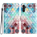 Samsung Galaxy A18 4G / A18 5G / A17 4G / A17 5G / A26 5G pungcover i læder med trykt mønster